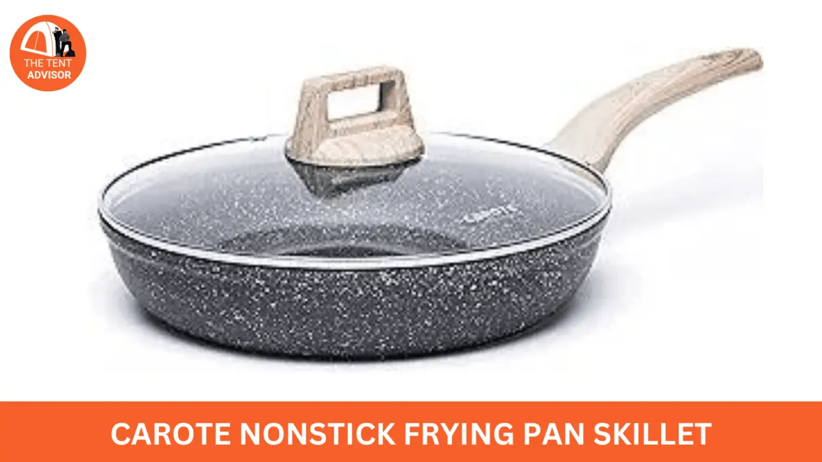 CAROTE Nonstick Frying Pan Skillet, Non Stick Granite Fry Pan with Glass Lid